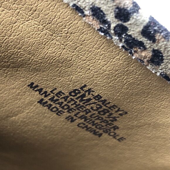 Lucky Brand Baley2 Ankle Boots Women's Size 8 Leopard Suede Leather Booties Chic - Picture 11 of 15